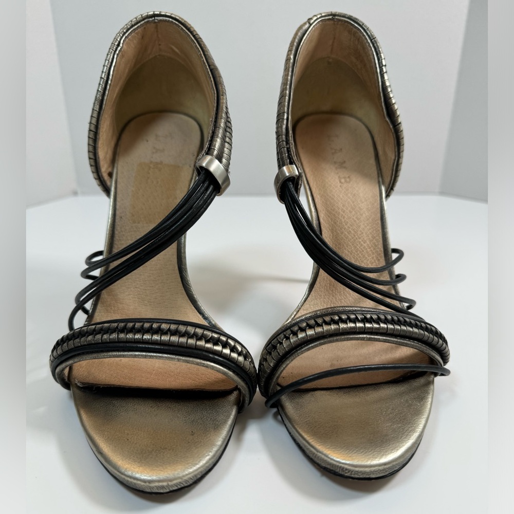L.A.M.B. LAMB Women's Karoline Strappy Stiletto Heels Gunmetal size 10 M Y2K - Picture 16 of 16